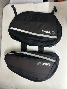 Eclipse USA Bicycle Pannier Bags Pair Black Rear Rack Bike Saddle Bag Reflective